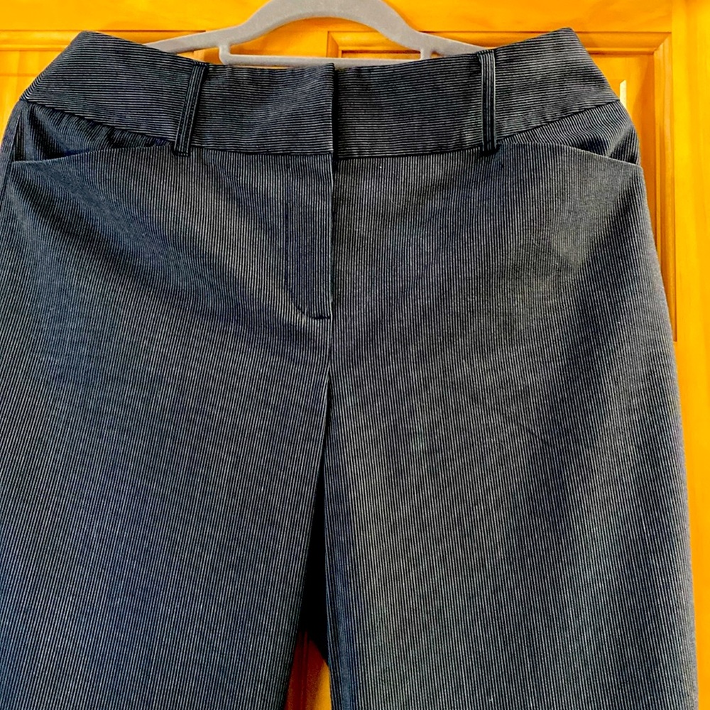 Chico’s brand trousers - black with silver pinstripe size 1.5 (10)